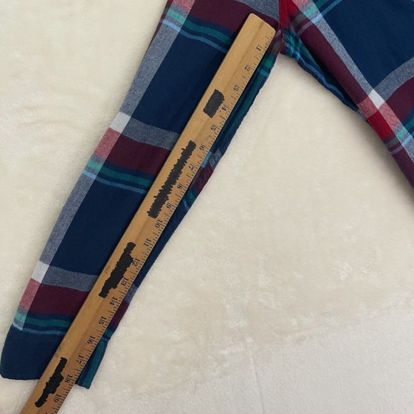 Abercrombie Kids Boys Flannel Shirt Size 13-14 Red Blue White Plaid Long Sleeve - Picture 15 of 15